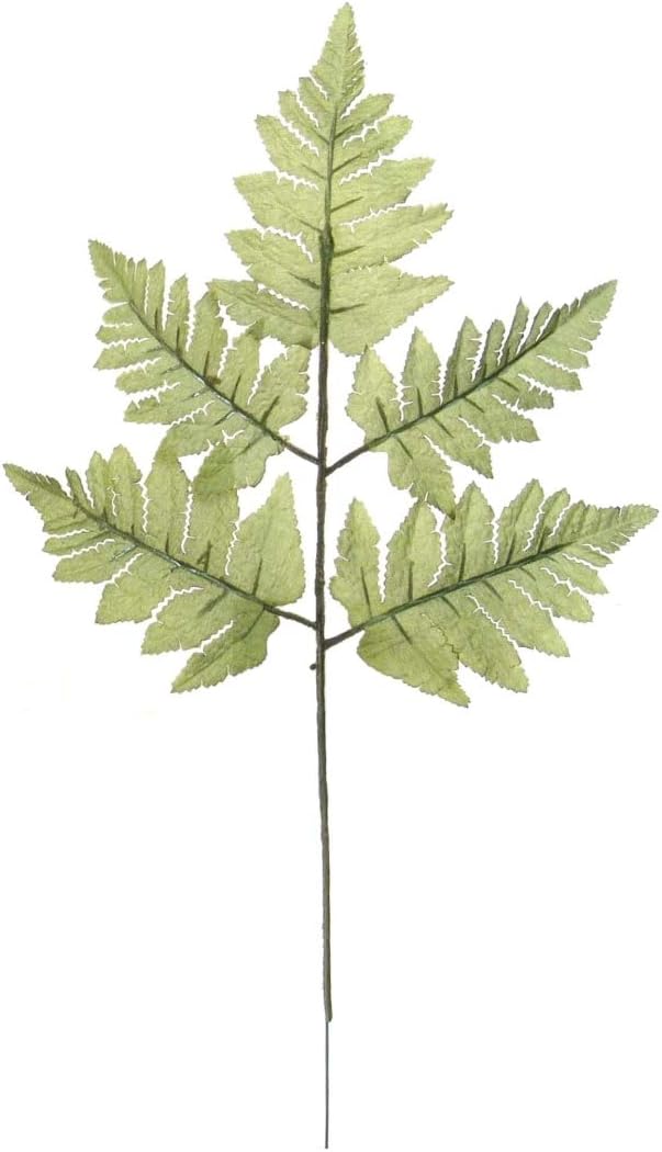 Lush Green Leather Fern x5 - Lifelike Artificial Greenery for Home Décor, Events & Landscaping Enhancements