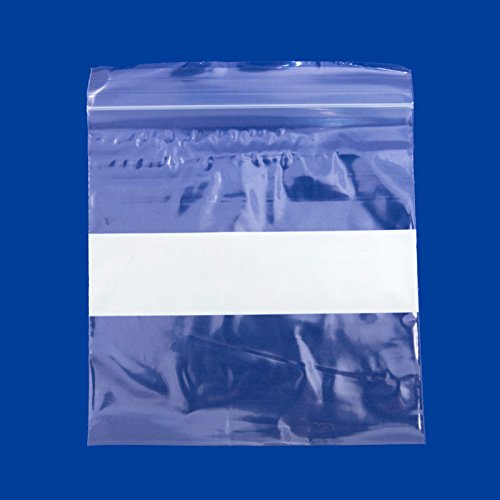 Clear Reclosable Zipper Bags 5x5 W/White Block (Package of 100)