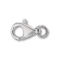 JewelrySupply Lobster Clasp 11x6mm w/Open Ring Sterling Silver (1-Pc)