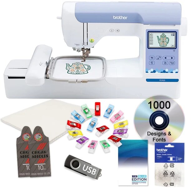 Brother PE900 Embroidery Machine 7x5 With SABESBLUE Software and $199 Bonus Bundle