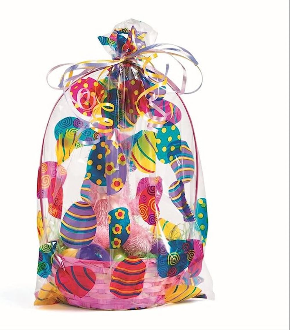 Fun Express Easter Basket Bags 17 34 tall cellophane bags with Easter egg  design 12pcs  Michaels