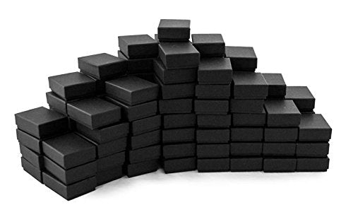 Matte Black Cotton Filled Jewelry Box #B21 (Case of 100)