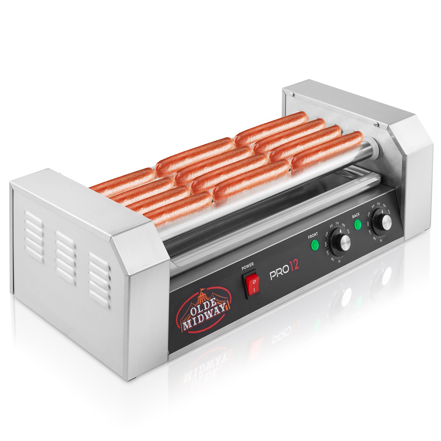 Olde Midway Electric Hot Dog Rollers, Commercial Grade Grill Cooker