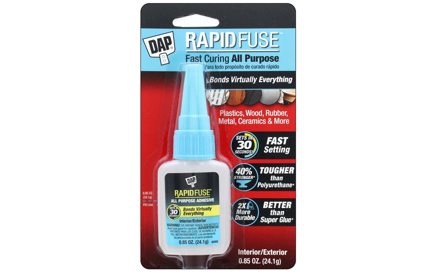 Dap Rapid Fuse All Purpose Glue.85 oz. Clear, Paper, Multicoloured