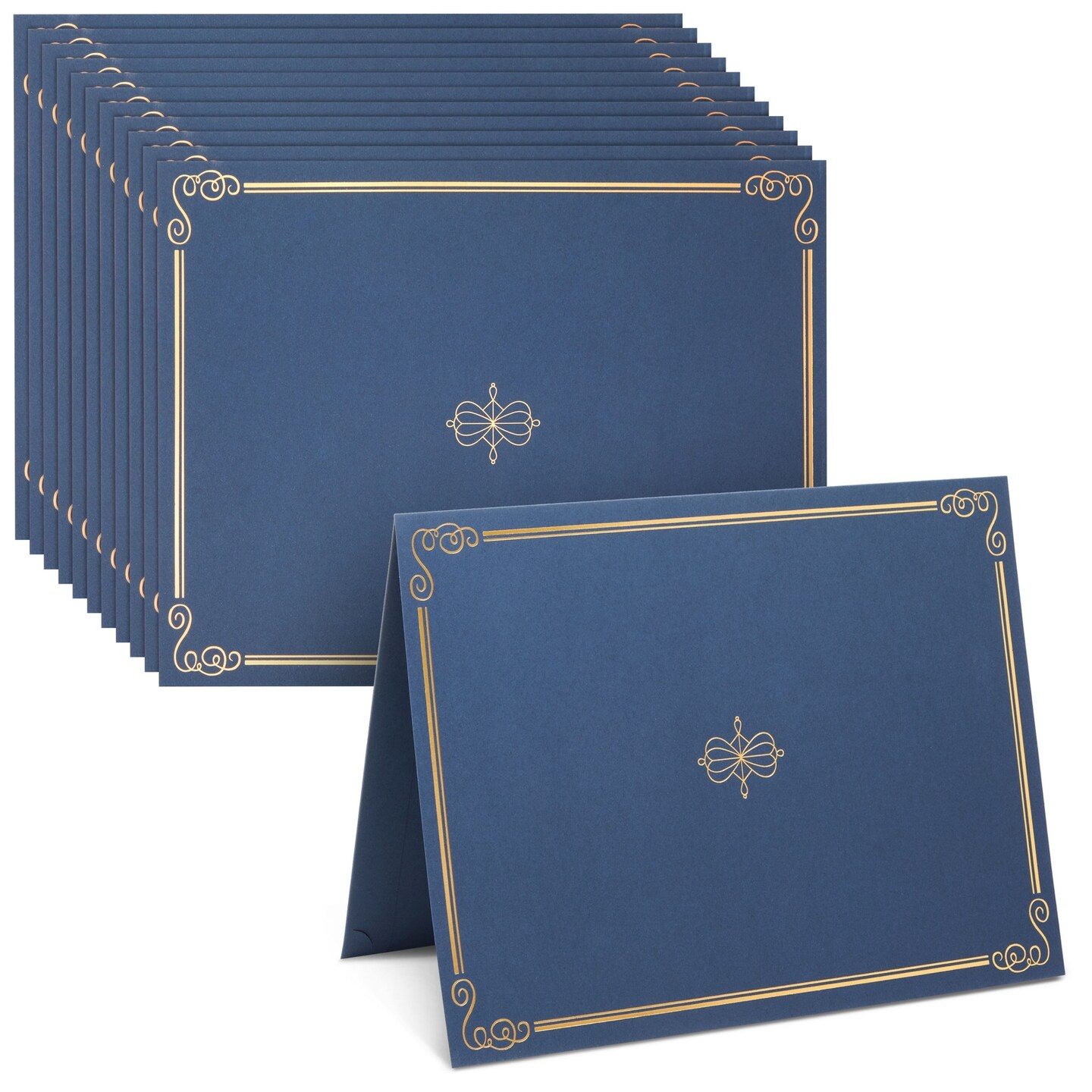 24-Pack Navy Blue Award Certificate Holders - Bulk Certificate Holders for Graduation, Diploma, Employee Appreciation, Certifications (fits 8.5x11)