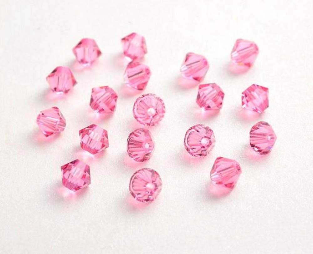 50pcs Authentic Preciosa 6mm Faceted Bicone Crystal Beads Pink Rose Compatible with Swarovski Crystals 5301/5328 Pre-B637