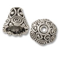 JewelrySupply Cone - Spiral 9x9mm Pewter Antique Silver Plated (1-Pc)