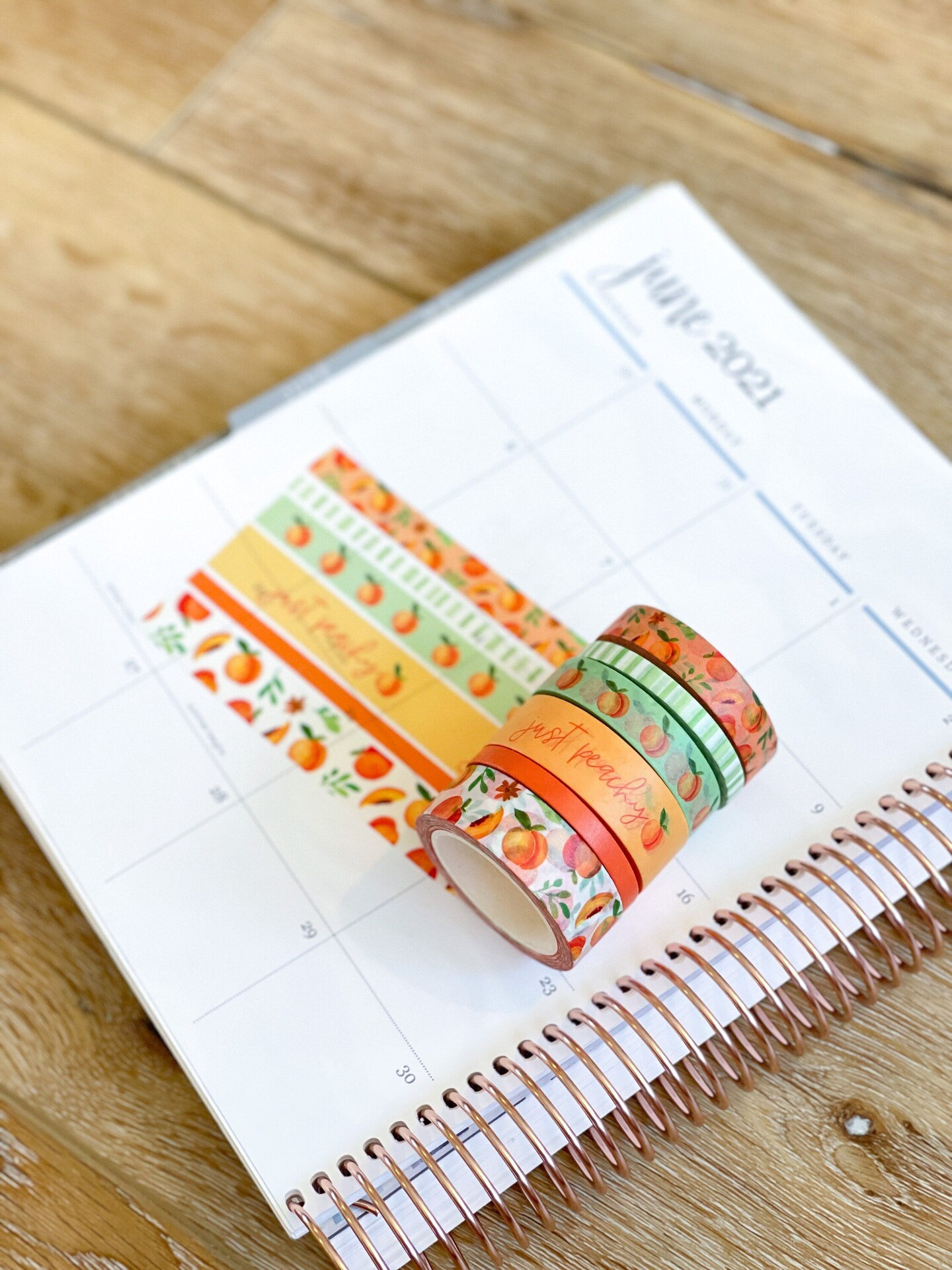 Peaches Spring &#x26; Summer Orange &#x26; Green Washi Tape Set (#W023)