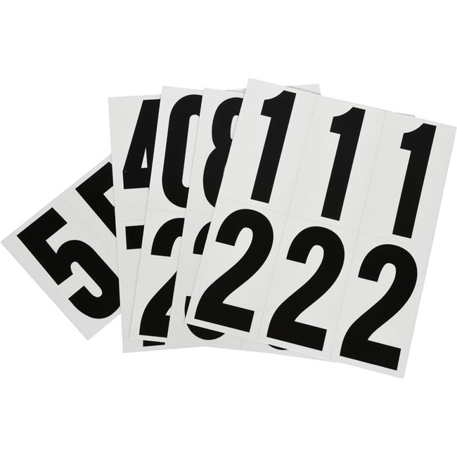 Hillman Group  3 in. Black &#x26; Silver Reflective Mylar Square Cut Self Adhesive Numbers
