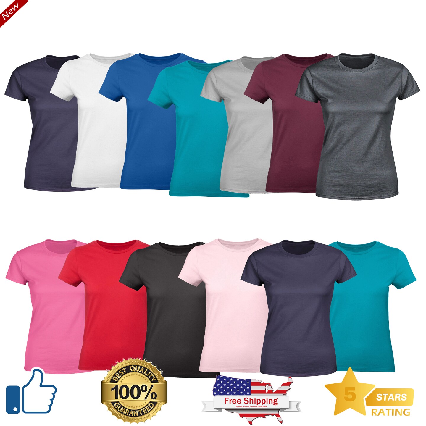 Summer Apparel Ring-Spun Combed Cotton T-Shirts for Women&#x27;s