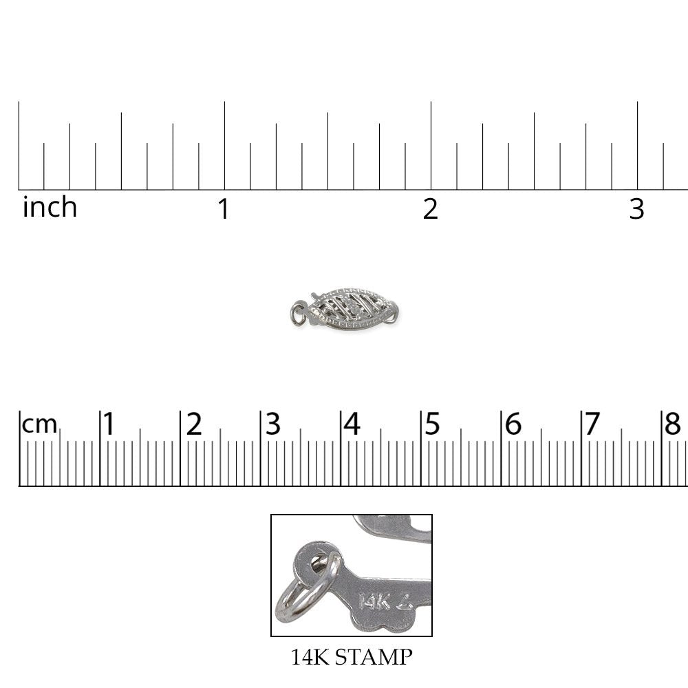 Jewelry Filigree Clasp 14 Karat Solid White Gold Pearl Clasps