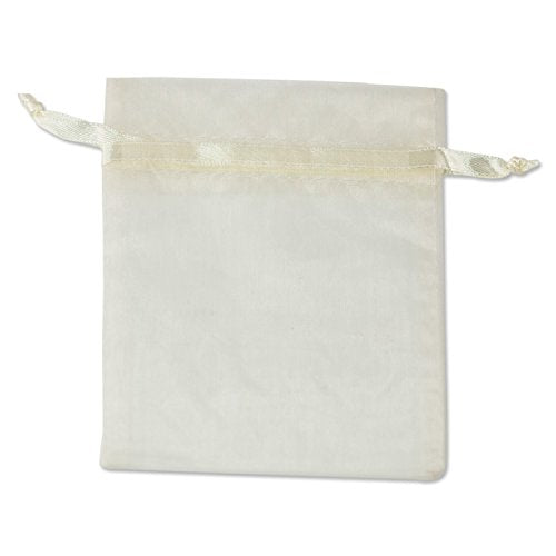 Organza Drawstring Bags 4x5 Ivory (Package of 10)