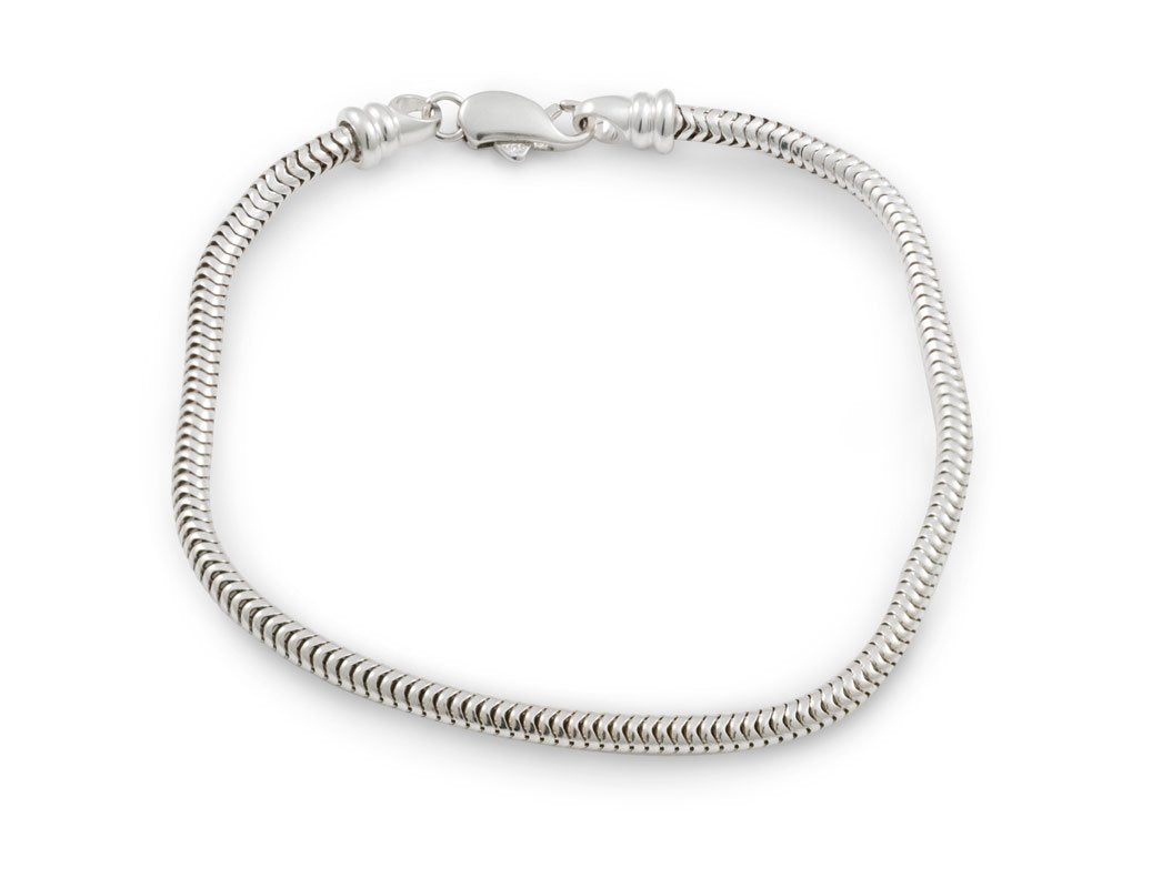 Caprice Bracelet with Push Lock 7-1/2" Sterling Silver Pandora-Style Bracelet