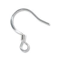JewelrySupply French Hook Wire Flat with Spring Silver Plated (10-Pcs)