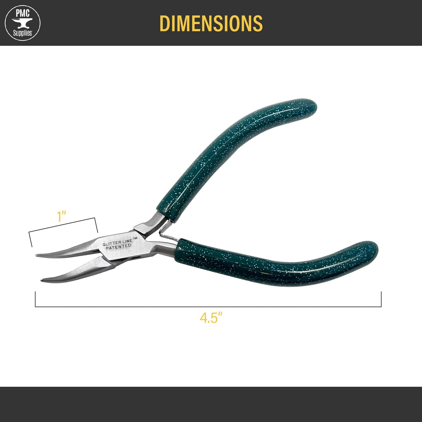 4-1/2&#x22; Glitter Line Bent Nose Plier Pliers Jewelry Making Wire Metal Forming Shaping Tool