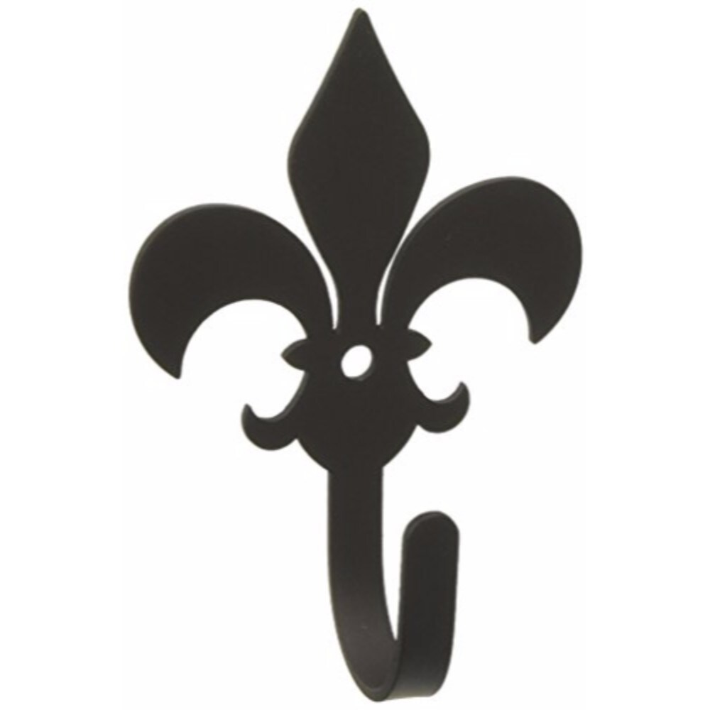 Village Wrought Iron 3.75 Inch Fleur de Lis Wall Hook Small