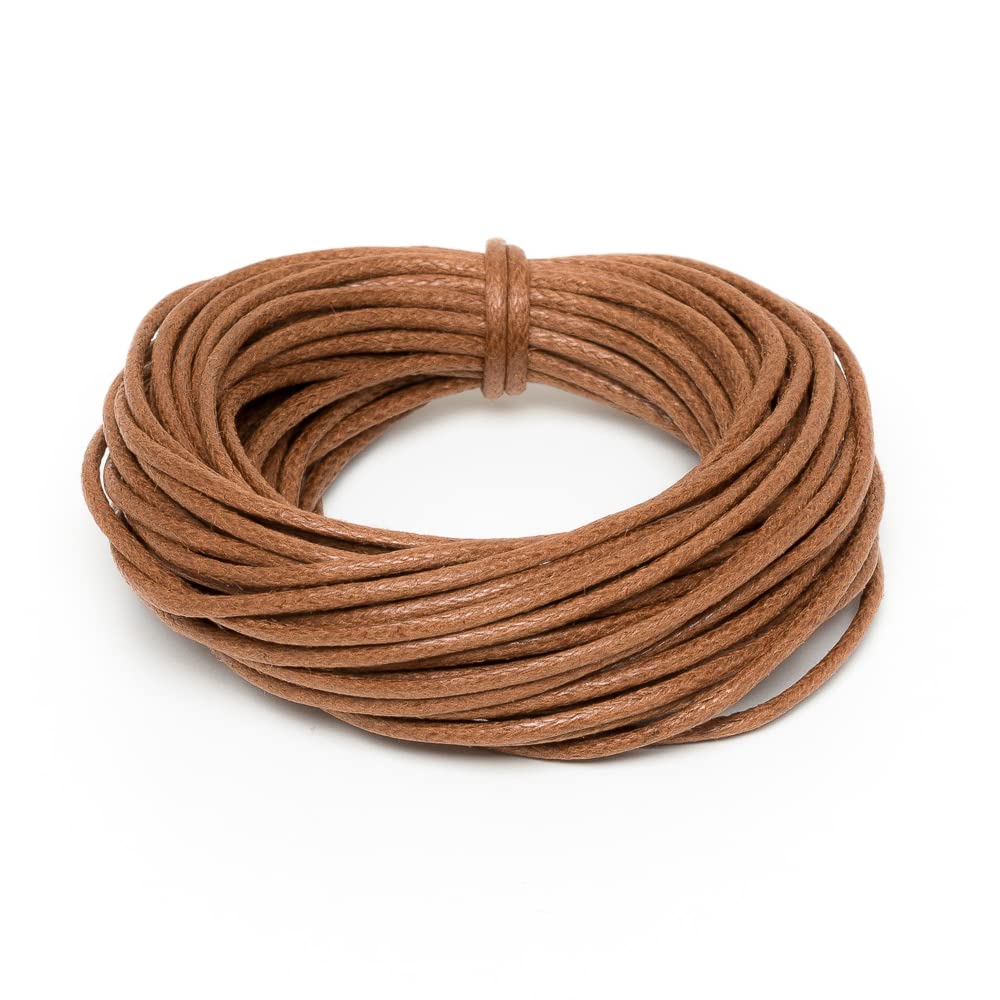 Griffin Waxed Cotton Cord 2mm Light Brown (5 meters)