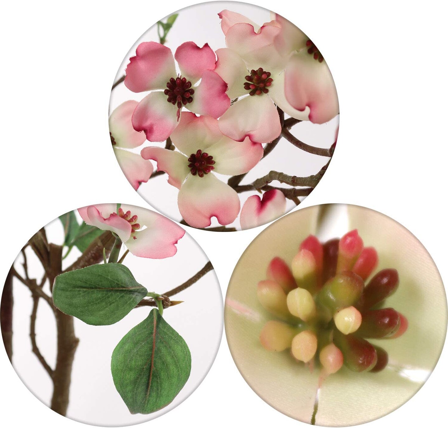 Stunning 50" Lifelike Silk Dogwood Branch 4 Piece - Elegant Faux Floral Decor for Home, Weddings & Events
