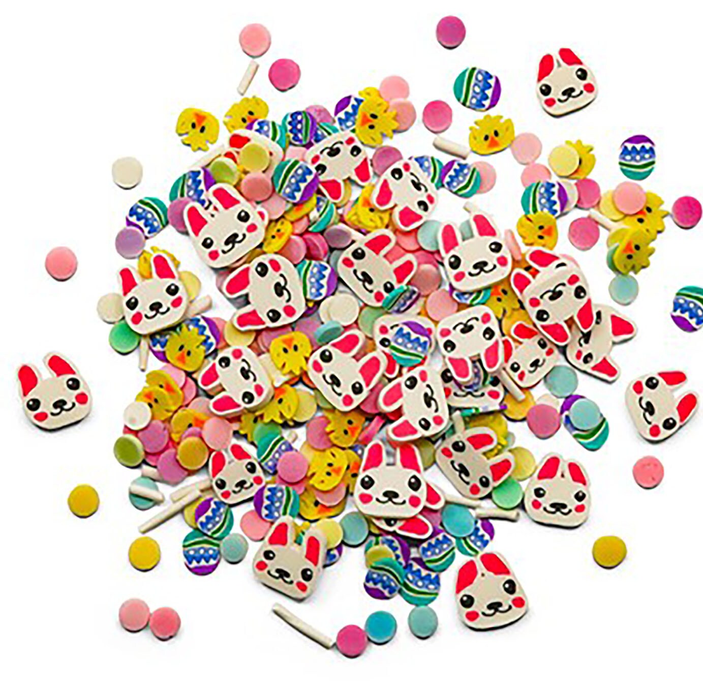 Buttons Galore Sprinkletz Embellishments for Crafts, Tiny Polymer Clay Shapes & Unique Designs - Bunny Hop- 3 Pack