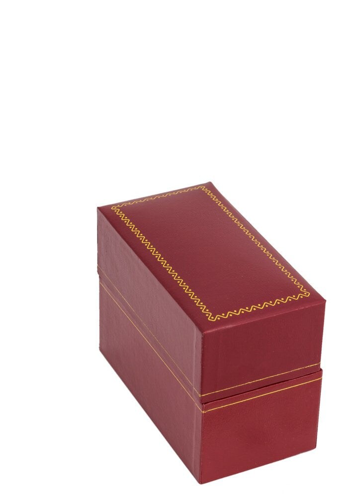 3x4" Red Leatherette Cartier Style Jewelry Gift Box with Gold Trim for Bangles, Watches or Bracelets
