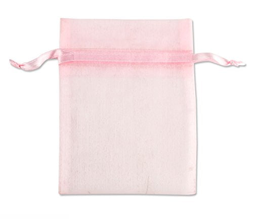 Organza Drawstring Bags 4x5 Pink (Package of 10)