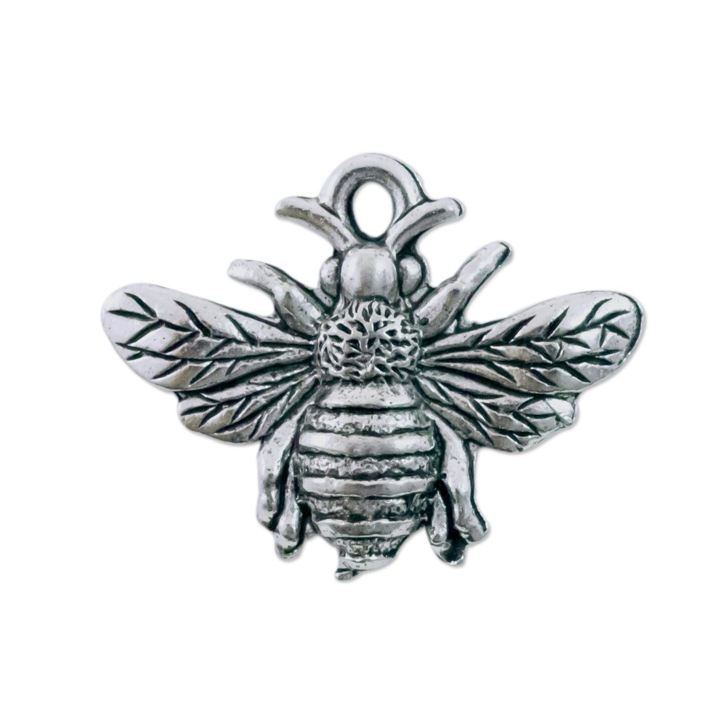 Bumblebee Charm 18x23mm Pewter Antique Silver Plated (1-Piece)