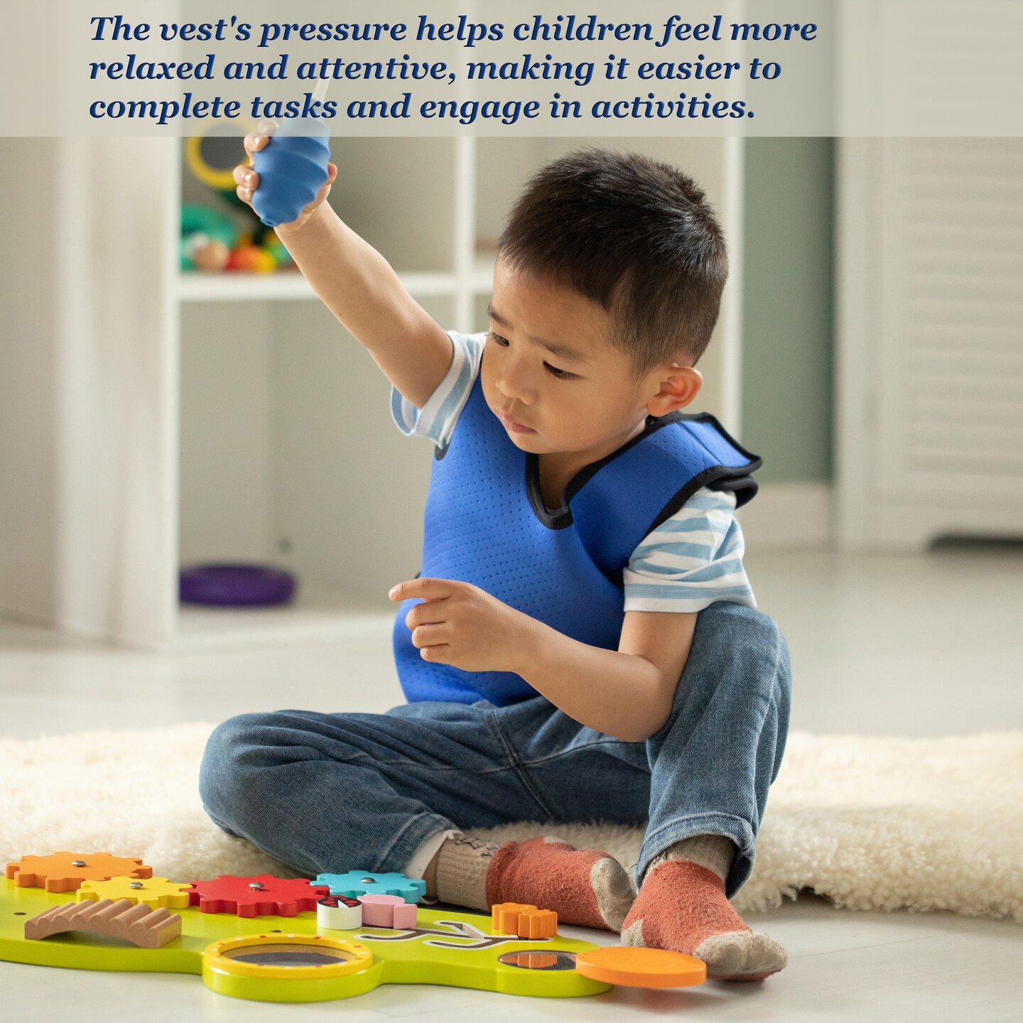 Breathable Sensory Compression Vest for Kids, Comfortable Pressure Vest For Kids With Sensory Processing Issues, ADHD, Anxiety, Hyperactivity