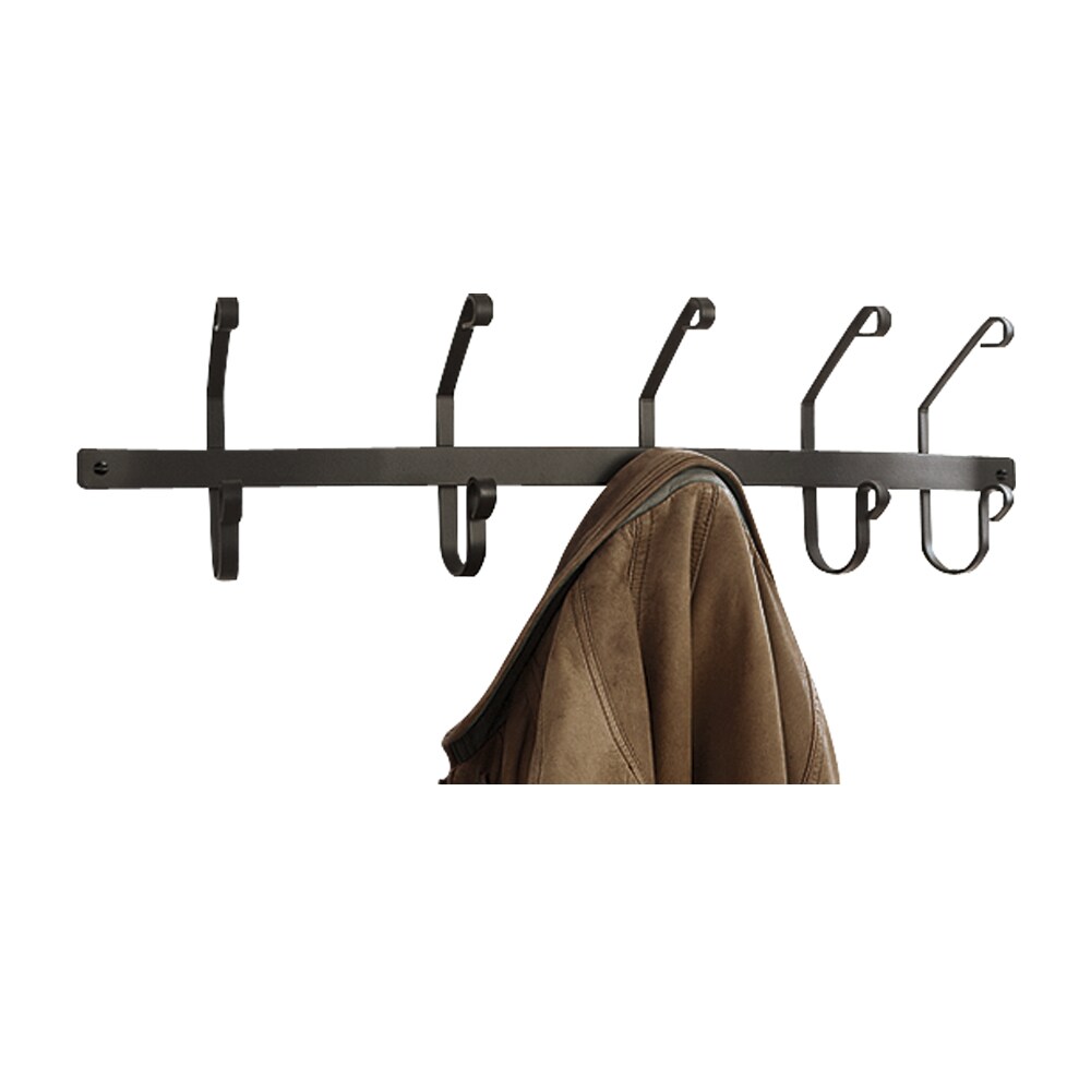 Village Wrought Iron Coat Bar with 5 hooks