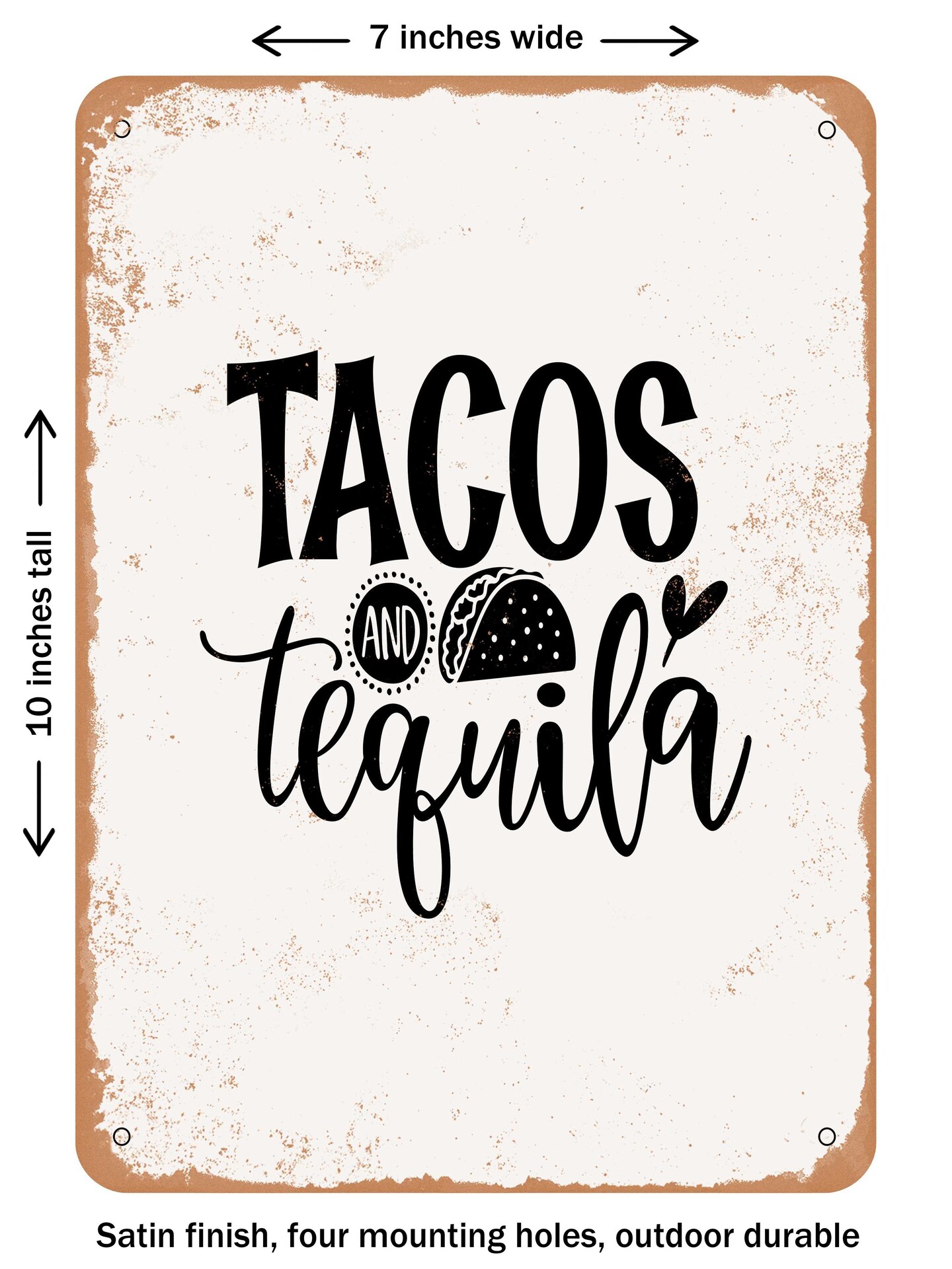 Rustic Taco Sign DECORATIVE METAL SIGN - Tacos and Tequila - Vintage Rusty Look | Michaels