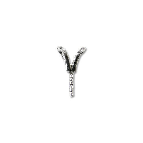JewelrySupply Sterling Silver Pendant V-Bail with 4x1mm Peg - Great for Half Drilled Pearls