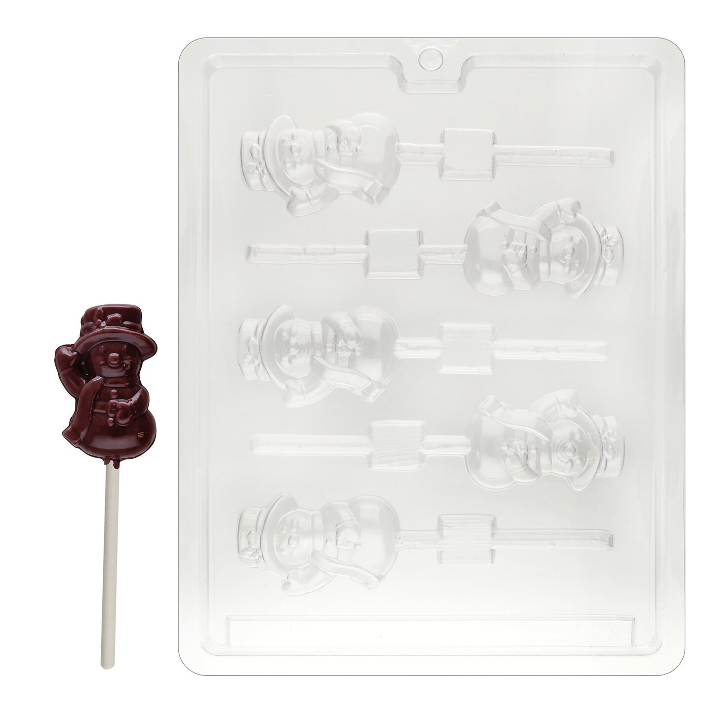 Chocolate Mold Lolly Small Snowman With Hat