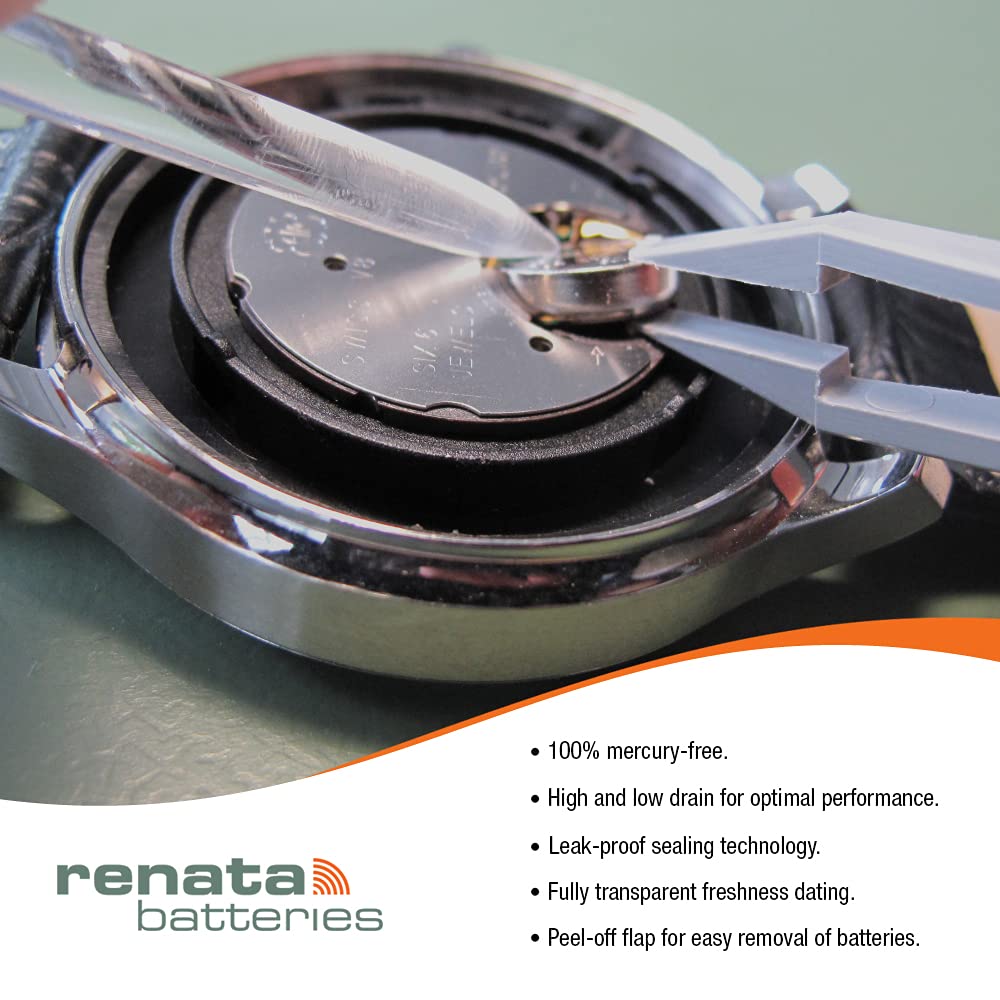 Renata Watch Battery Swiss Made Renata 394 or SR936SW Or AG9 1.5V (5 Batteries, SR 936 SW)