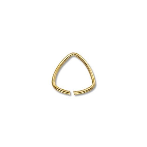 JewelrySupply Jump Ring - Triangle Open 10mm Gold Plated (10-Pcs)
