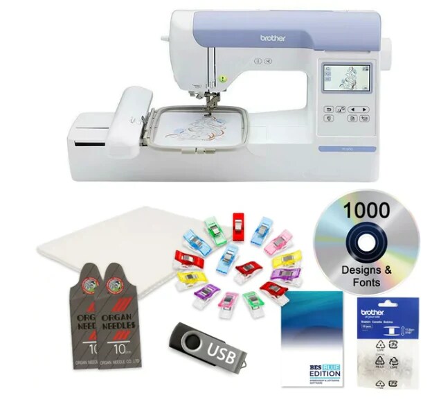 Brother PE800 Embroidery Machine 5x7 With SABESBLUE Software and $199 Bonus Bundle