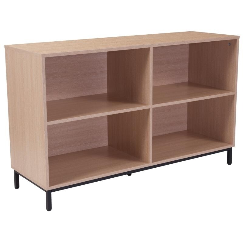 Flash Furniture Dudley 4 Shelf 29.5&#x22;H Open Bookcase Storage in Oak Wood Grain Finish