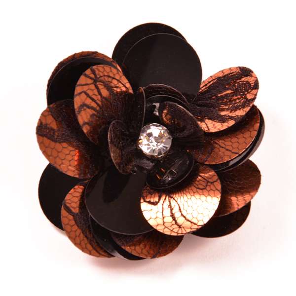 Layered Lace Sequin Flower Pin and Hair Clip