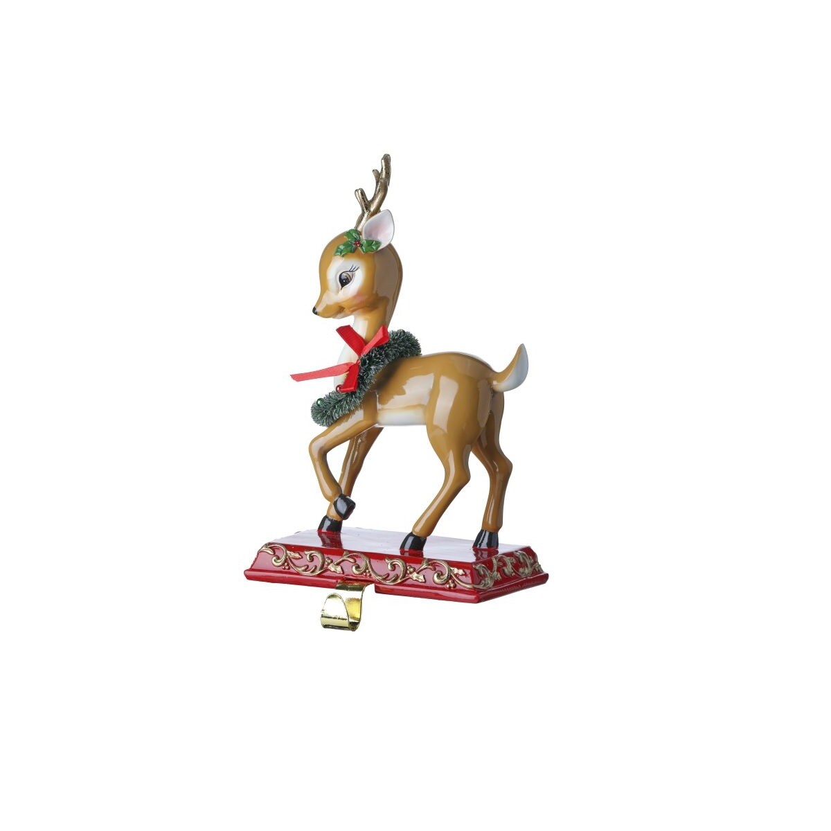 Contemporary Home Living 11.5" Deer with Wreath Stocking Holder