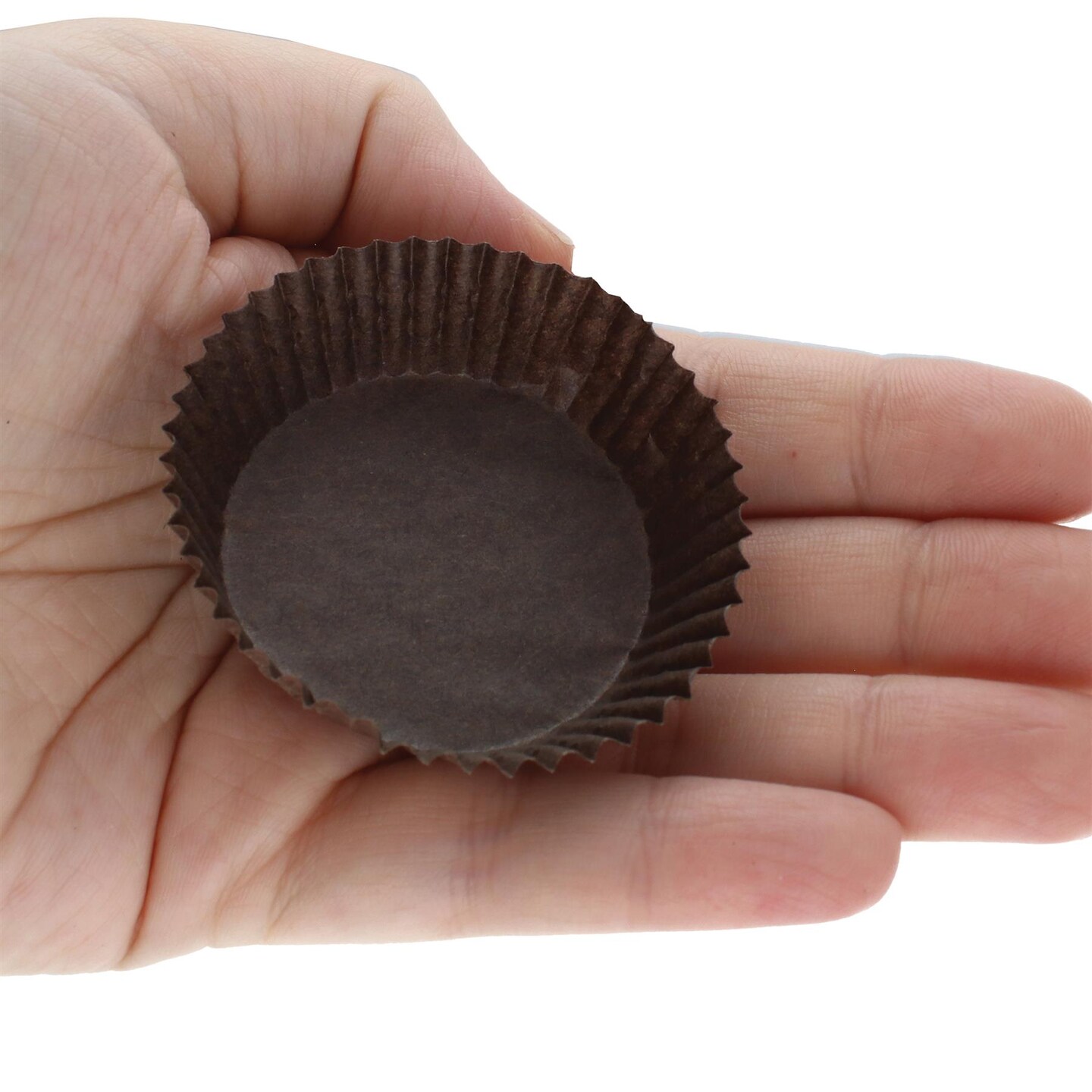 Size #601 Glassine Candy Paper Cups Brown &#x2013; 1-3/4&#x201D; Base, 5/8&#x201D; Wall