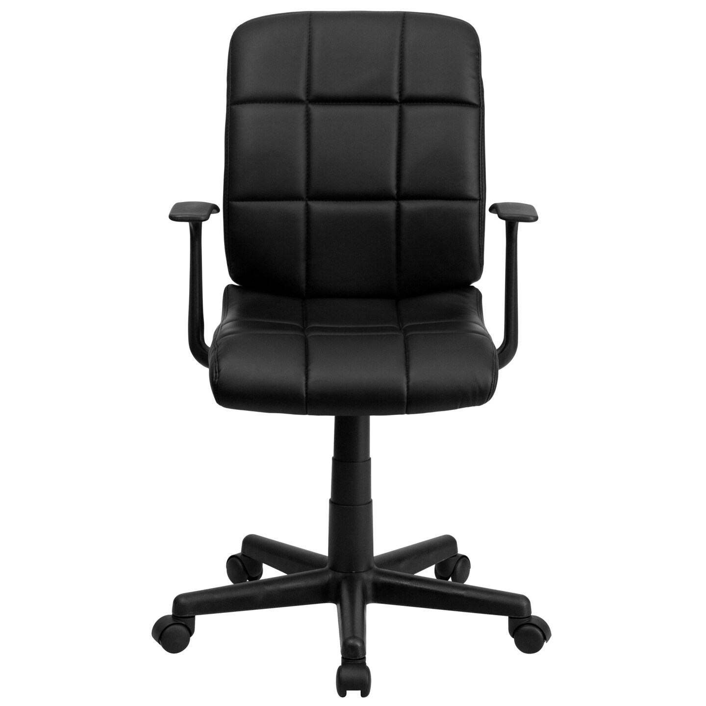Emma and Oliver Mid-Back Quilted Vinyl Swivel Task Office Chair with Arms