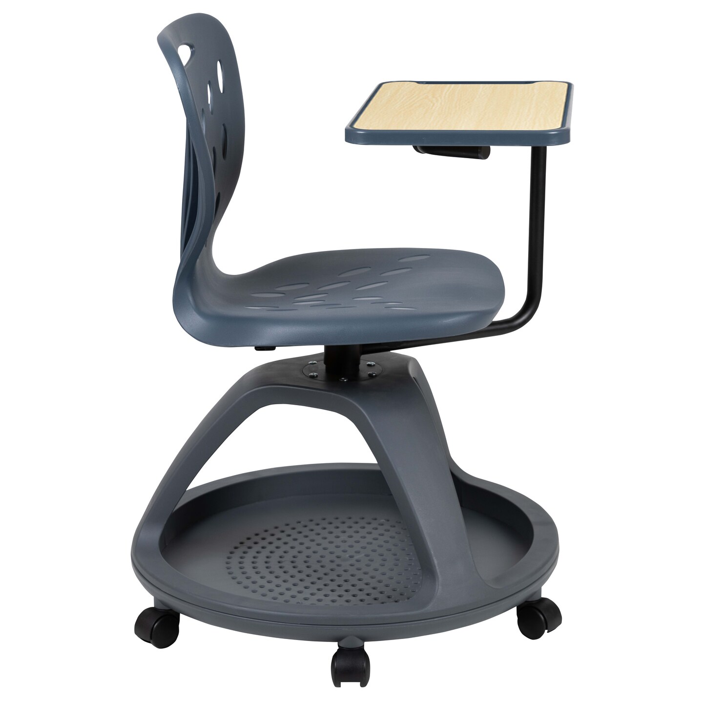 Emma and Oliver Mobile Desk Chair - 360&#xB0; Tablet Rotation and Storage Cubby