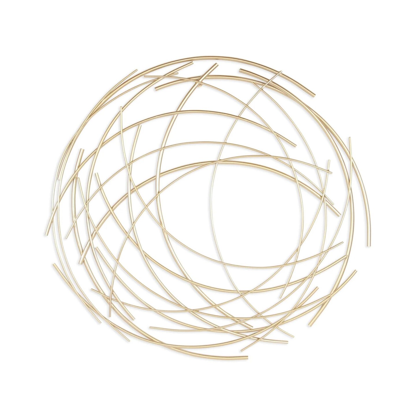 Contemporary Home Living 25.25" Gold Round Metallic Abstract Wall Art