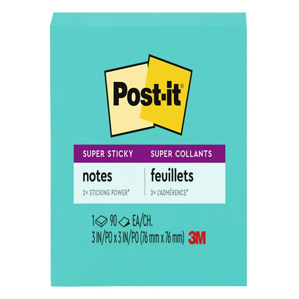 Post-it Super Sticky Notes, 3 x 3 Miami Collection 