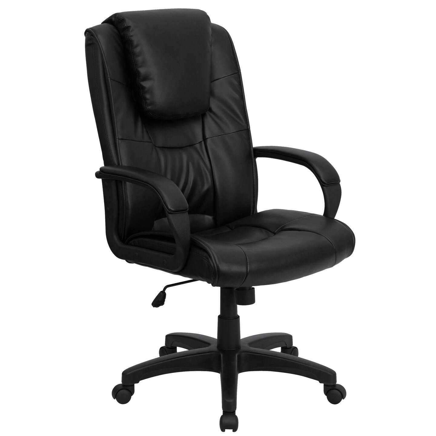 Emma and Oliver High Back Leather Executive Swivel Office Chair with Oversized Headrest and Arms