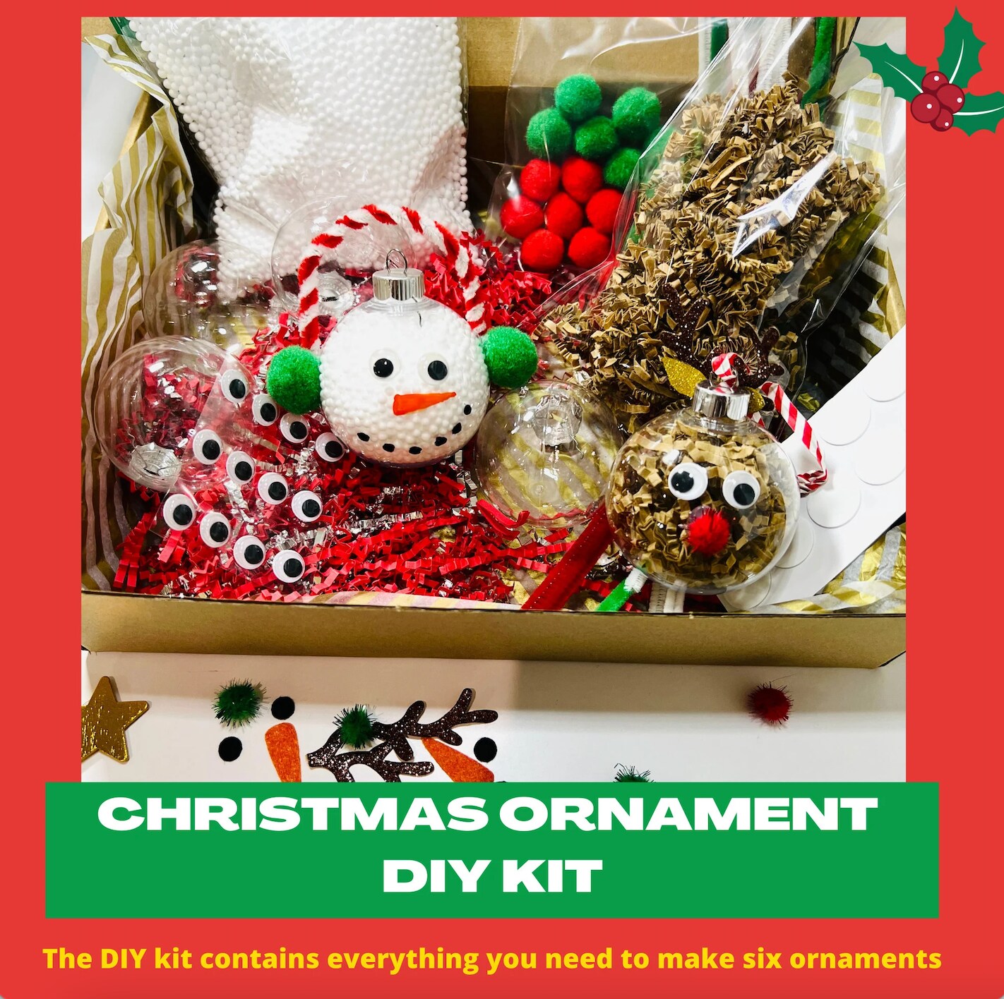 CHRISTMAS Ornament DIY Kit Snowman Reindeer Christmas 6