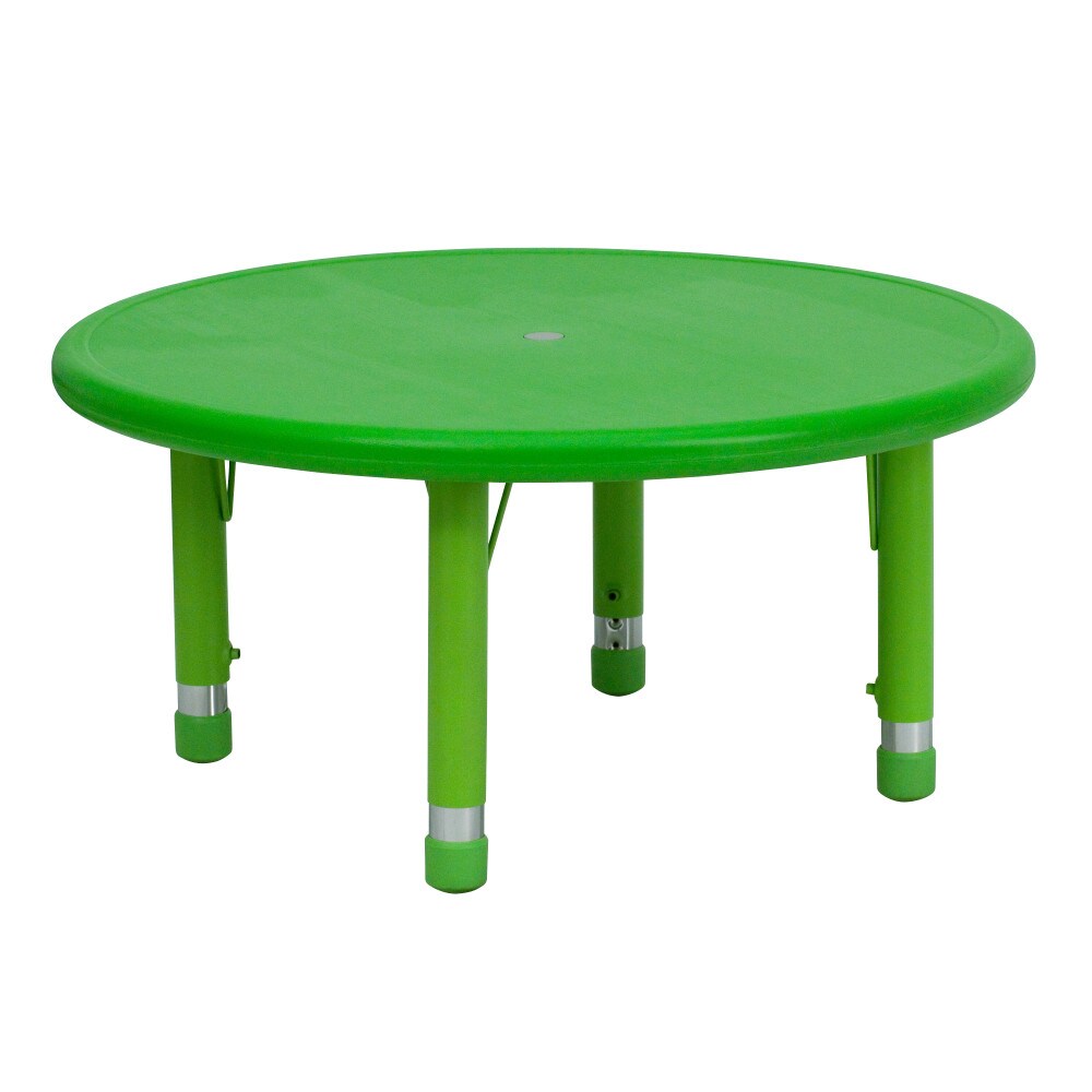 Emma and Oliver 33" Round Plastic Height Adjustable Activity Table