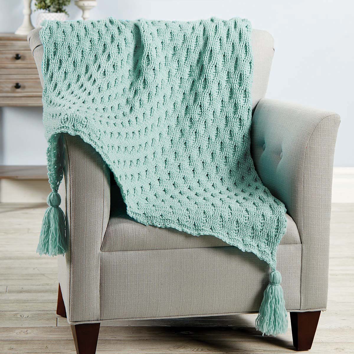 Herrschners Juliette Textured Crochet Afghan Kit Michaels