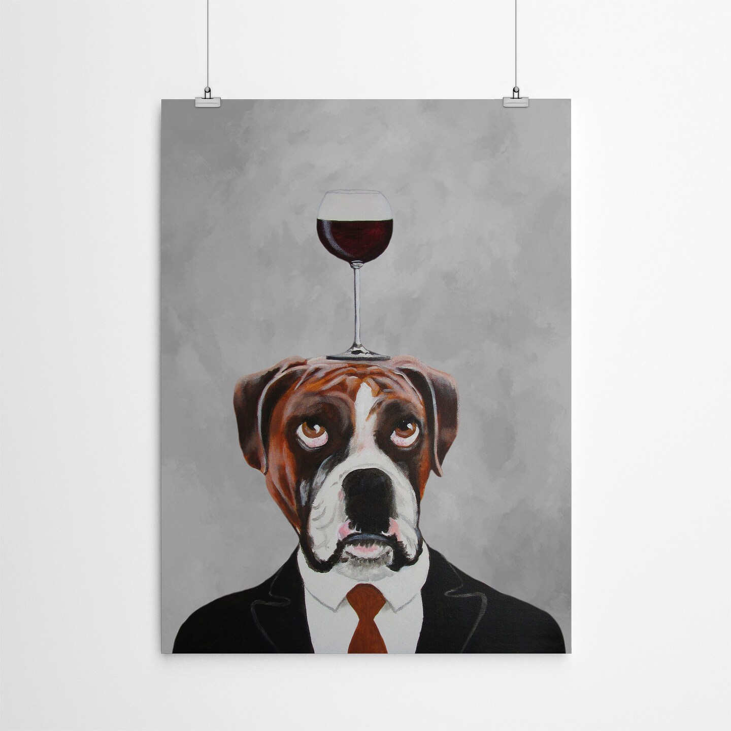 Boxer With Wineglass by Coco De Paris  Poster Art Print - Americanflat