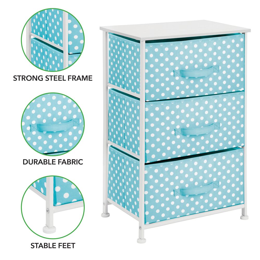 mDesign Fabric 3-Drawer Closet Storage Organizer Furniture Unit