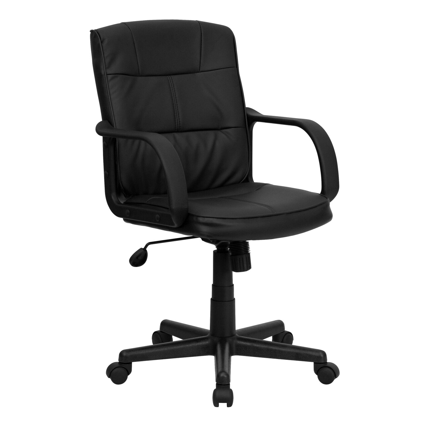 Emma and Oliver Mid-Back Leather Swivel Task Office Chair with Arms