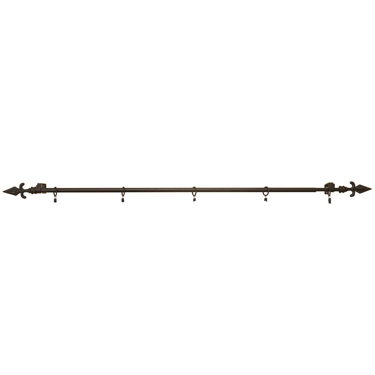 Herrschners  Black Finial Rod with Clips Hanger